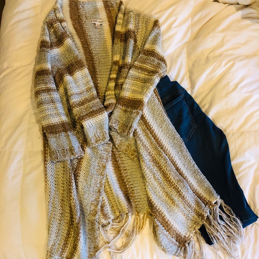 Multi Color Open Cardigan